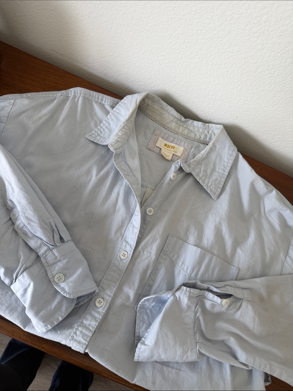 MAEVE Light Blue Oversized Button Down